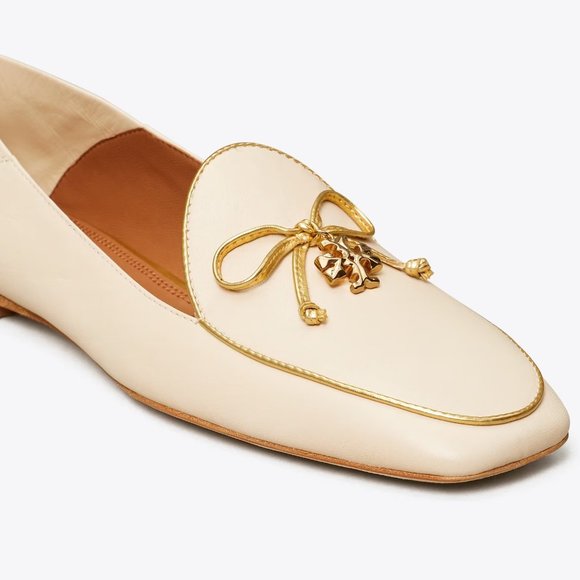 Tory Burch $328 CONVERTIBLE Charm Loafer Dulce De Leche Gold Cream 9.5 10 - Picture 4 of 5